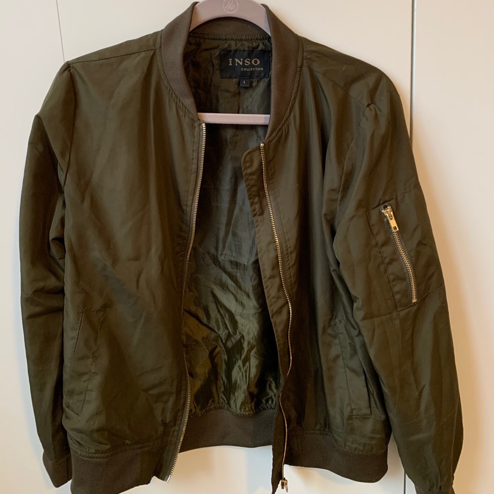 olive green bomber jacket